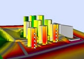 Simulación 3D de afección de ruido a edificios